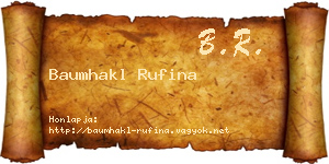 Baumhakl Rufina névjegykártya